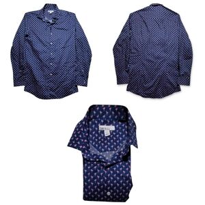 NWOT Bar III Shirt Men's S Blue Pink Flamingo Long Sleeve Button Up